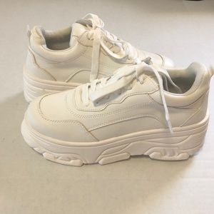 White Fashion Nova Platform Sneakers Size 9